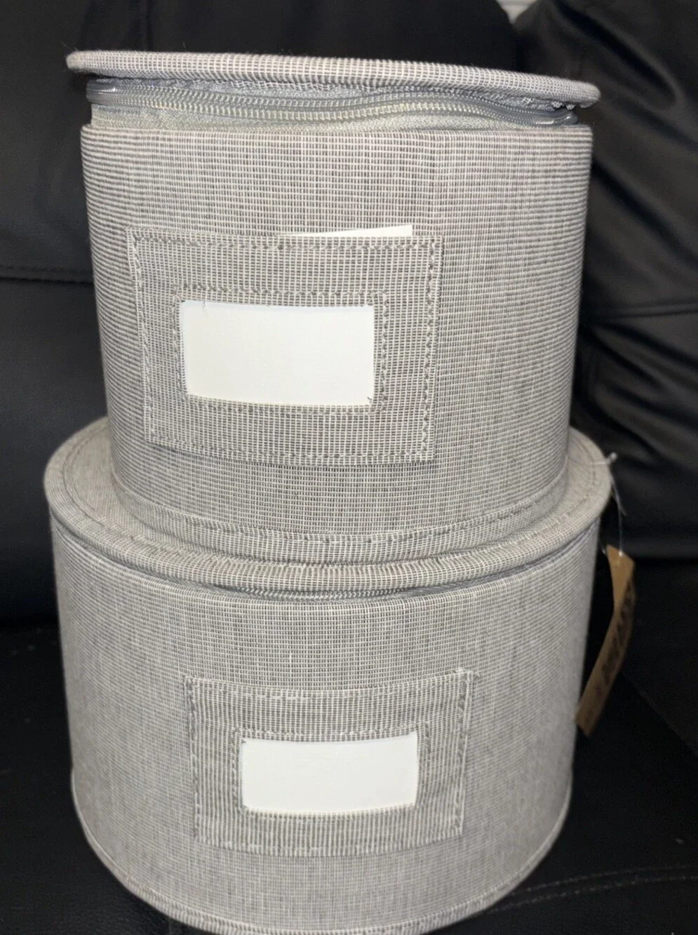 Plate Storage Gray Twill Hard Shell Set Of 2
